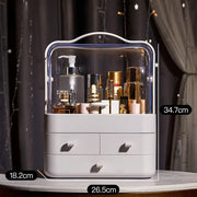 Cosmetics Receiving Box Dust-Proof Desktop Makeup Organizer with Drawer for Skin Care Products Household Storage Box Shelf