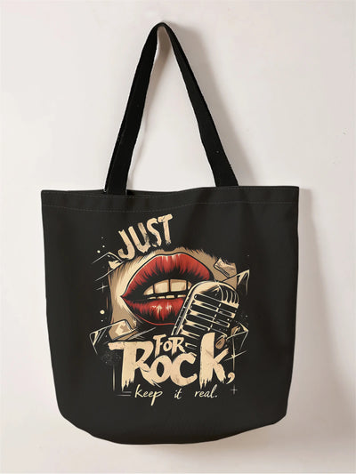 1pc,vintage style handbag, reusable fashionable handbag, multifunctional handbag, printed canvas shopping bag