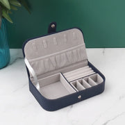Jewelry Box Portable Jewelry Organizer Box Travel Jewelry Case Leather Earrings Necklace Ring Display Jewelry Storage Box