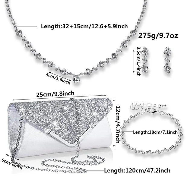 Bridal Jewelry Sets 1 set Imitation Diamond Alloy 1 Necklace 1 Bracelet Earrings Women's Artistic Jewelry Set For Wedding Annive