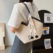 Women's Handbag Fashion Beach Shoulder Bag Straw Bag Designer Large Capacity Handbag Retro Hand-held Woven Bag