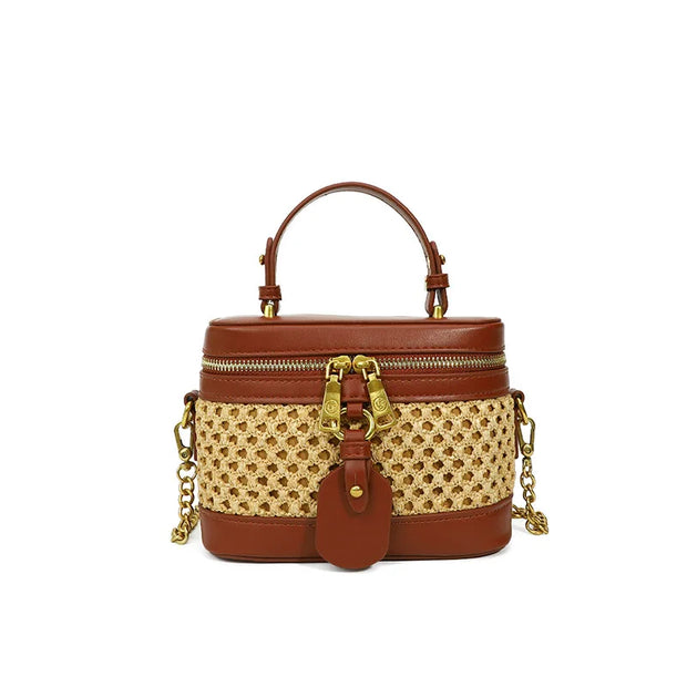 Fashionable and Personalized Raffig-woven Hand-held Handbag for Women. It's Simple,casual,versatile and A Single - Shoulder Bag.