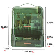 Cosmetics Storage Box With Lid and Handle Large Makeup Organizer Box Drawers for Skincare Display Cases Countertop, Bathroom